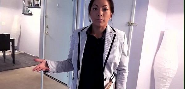  Asian realtor doggystyled during viewing